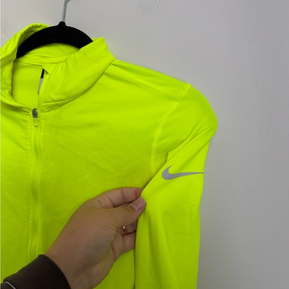Nike neon Yellow Half-Zip Top - Picture 2 of 5